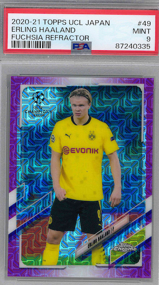 2020-21 TOPPS UCL JAPAN ERLING HAALAND FUCHSIA REFRACTOR