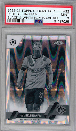 2022-23 TOPPS CHROME UCC JUDE BELLINGHAM BLACK & WHITE RAY WAVE REF
