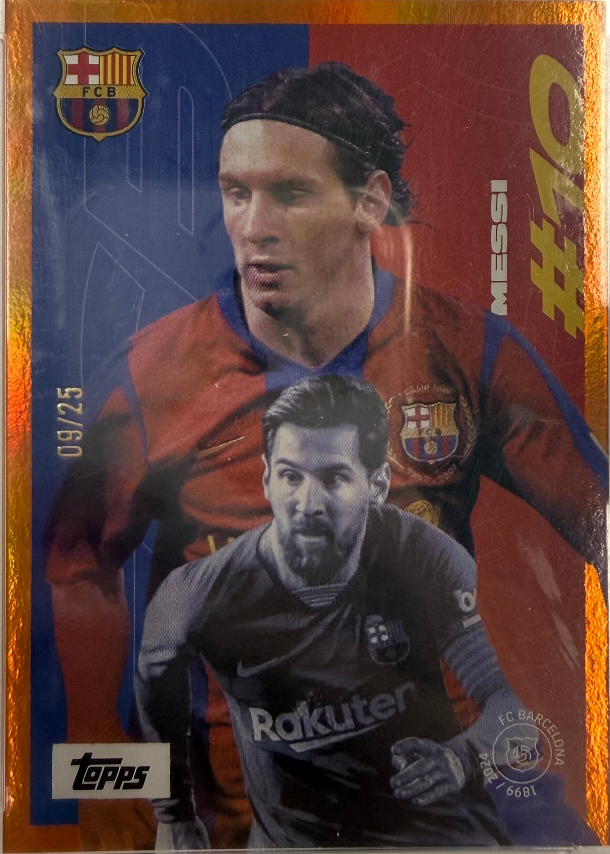 2024-25 TOPPS FCB TEAM SET LIONEL MESSI ORANGE
